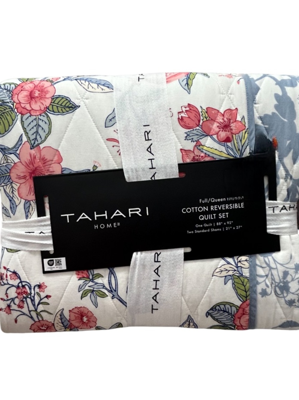 Tahari Multicolor Floral Cotton Reversible King Quilt Set 106”x92”